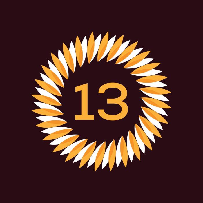 Number 13 Labels | Bright Circles | Bold Text | Choose Size Number 13 Labels | Bright Circles | Bold Text | Choose Size
